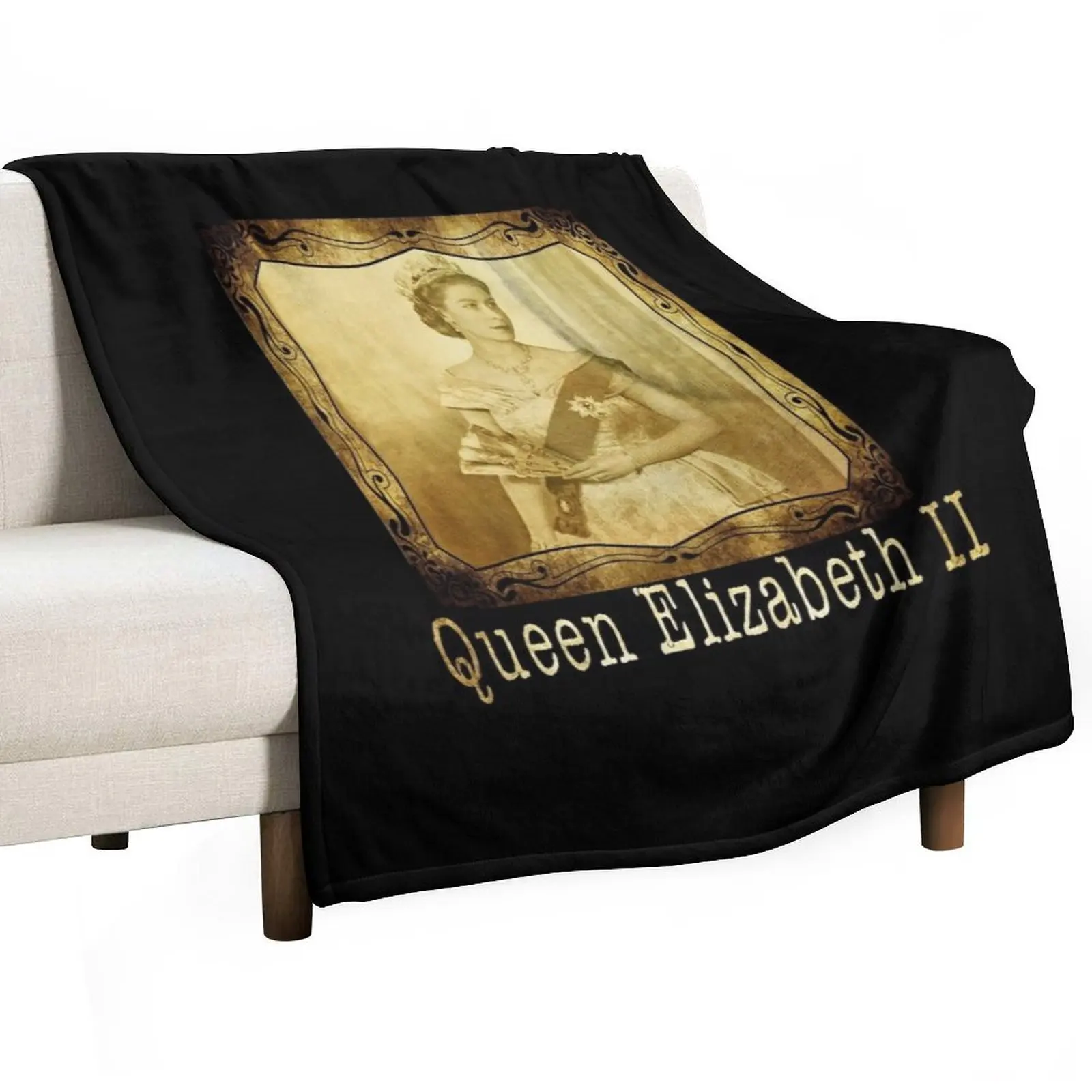 Elizabeth II Royal Vintage Picture Portrait British Monarch Throw Blanket Sofa Quilt Single Nap wednesday Shaggy Blankets