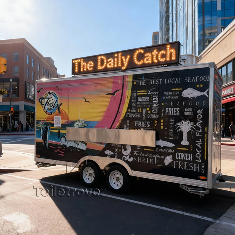 الراقية المحمولة دونر كباب شاحنة الغذاء البيتزا هوت دوج برغر الدجاج المقلي مقطورة الوجبات السريعة للبيع الولايات المتحدة الأمريكية #4