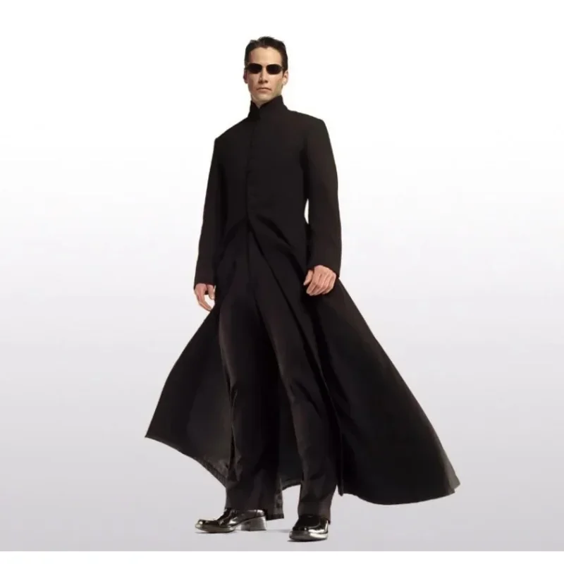 Matrix cosplay costume custom black neo trench coat only Halloween mn10