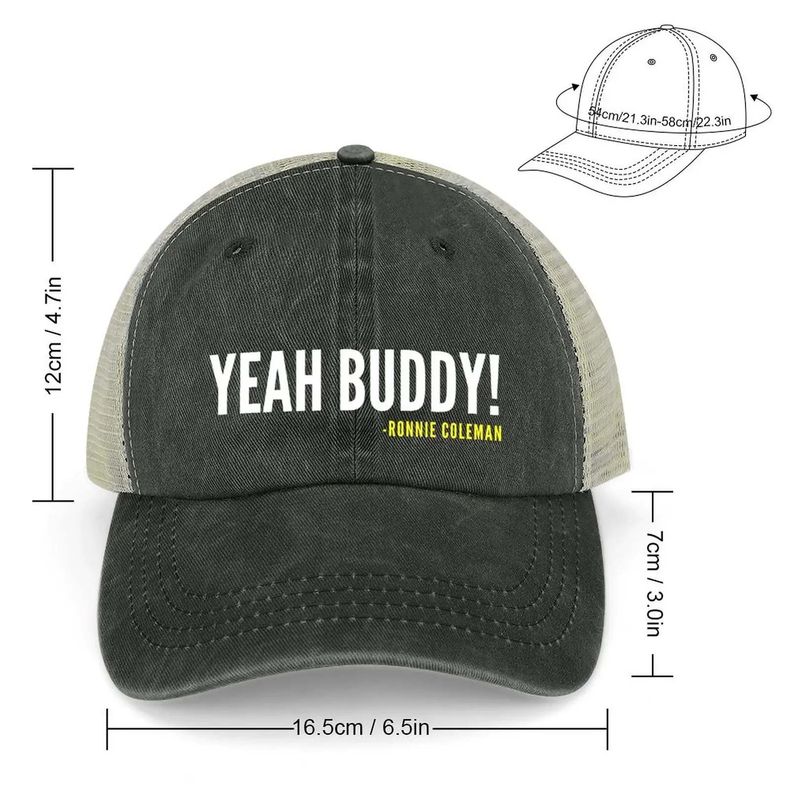 YEAH BUDDY! -Ronnie Coleman Cowboy Hat Brand Man cap Trucker Cap Sun Hats For Women Men's