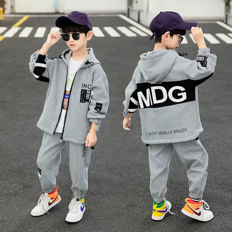 

Boys Suit Coat+Pants Cotton 2Pcs/Sets 2022 Casual Spring Autumn Thicken High Quality Sports Sets Kid Baby Children Clothing