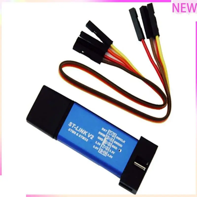 B27B ST Link V2 Mini STM8 STM32 Simulator Download Programmer Programming With Cover Dupont Cable (Random Color)