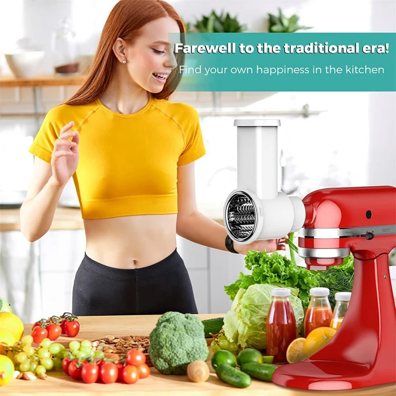 For Kitchenaid Stand Mixer Salad Maker Slicer Shredder Attachments Fresh Prep Vegetable Slicer With Cleaning Brush