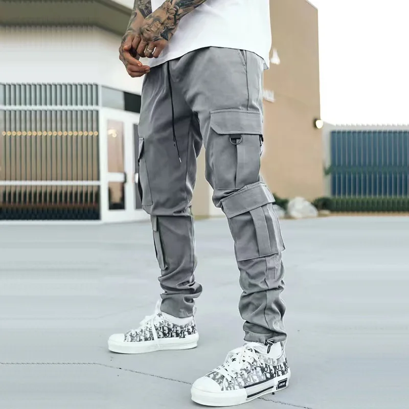 Spring and autumn menswear 2024 new men's casual and loose large-size quick-woven pants multi-bag transport Work Pants