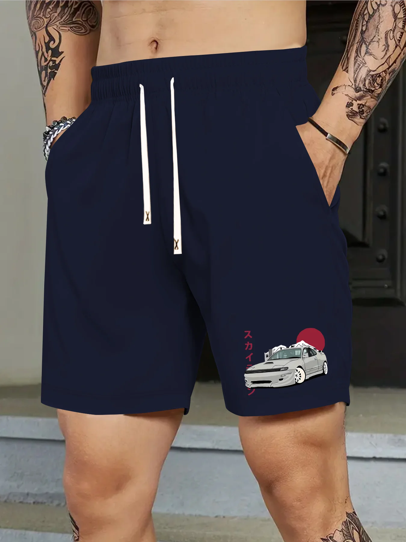 

Мужские модные шорты с принтом, повседневные летние шорты на шнурке, мужские стильные шорты в американском стиле