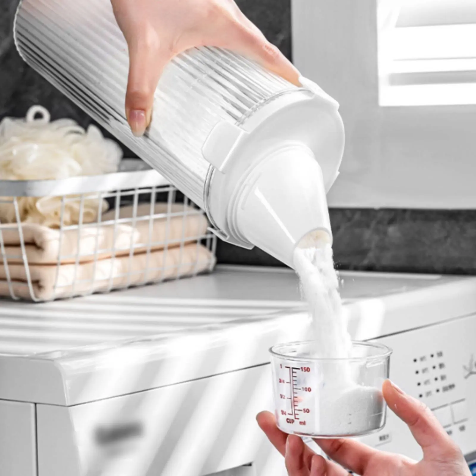 

Контейнер для стирального порошка с мерной крышкой, влагостойкий, многоразовый, для хранения моющего средства