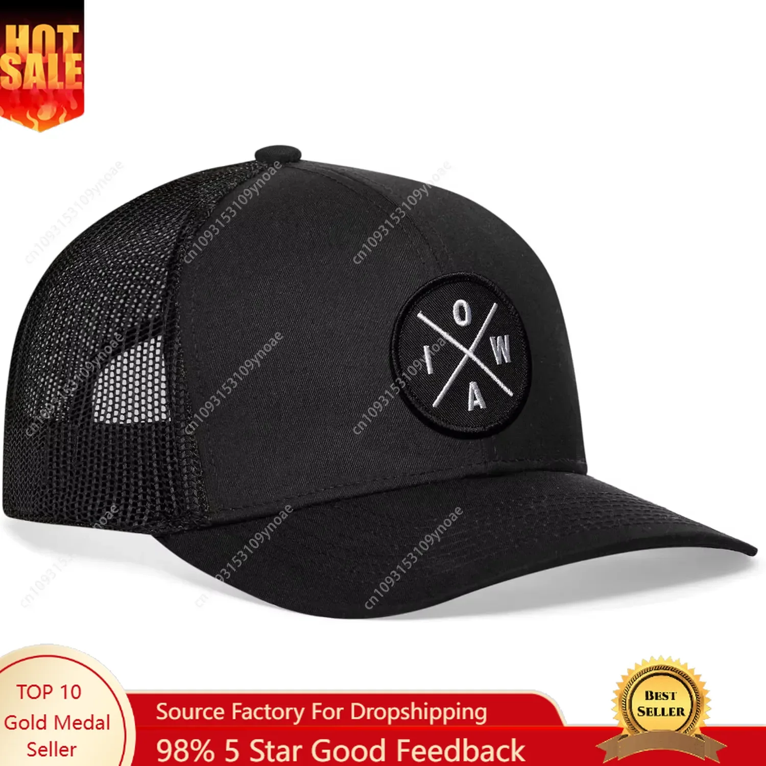 

State City Trucker Cap Adjustable Baseball Hat Mesh Sturdy Outdoor Black Golf Caps Embroidered Man Women Outdoor Dad Hats