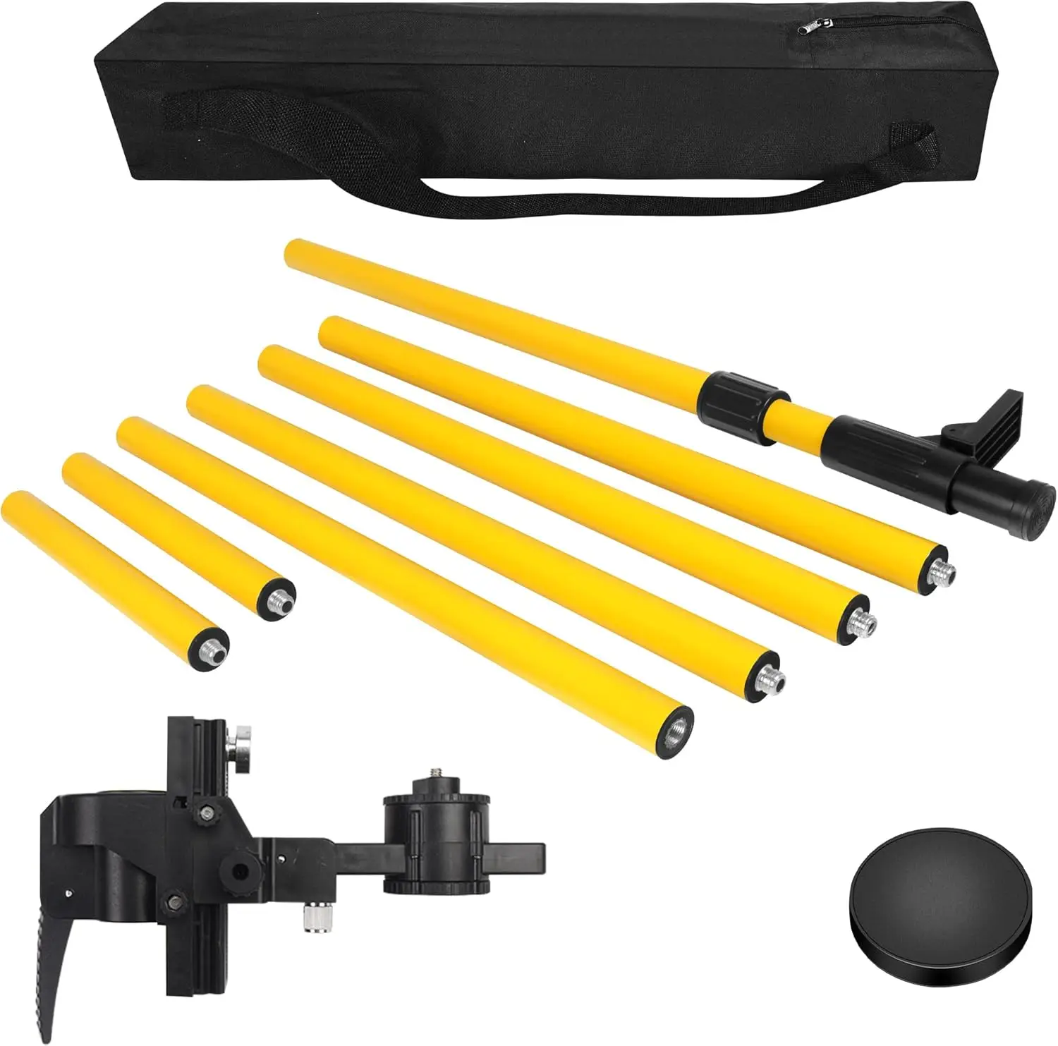 เสาเลเซอร์แบบยืดหดได้พร้อมเกลียวขนาด 1/4 นิ้ว และ 5/8 นิ้ว สำหรับเลเซอร์แบบหมุนและแบบเส้นตรง ความยาว 4 เมตร/13.45 ฟุต