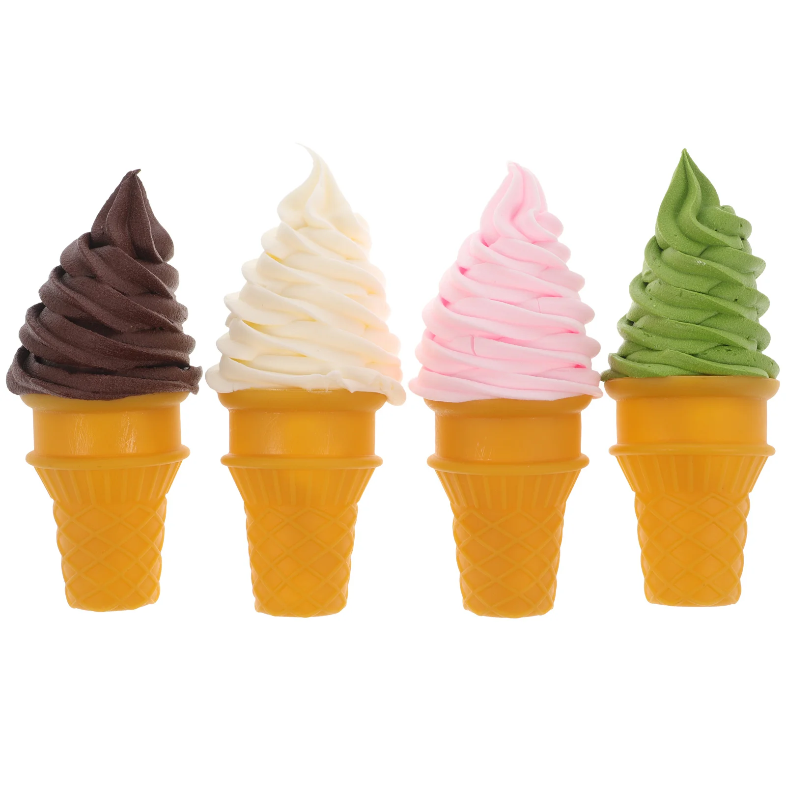 

4 Pcs Simulation Ice Cream Fake Small Desktop Cones Bulk Decor Camping Party Favors Simulated Model Multi-function Child