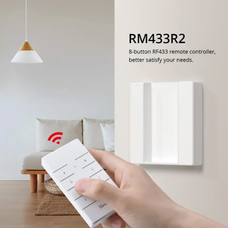 SONOFF RM433 R2 433MHz RF Remote Controller 8 Button Remote Control Paired With SONOFF TX Wall Switch RF Devices IFan04 D1 RFR2