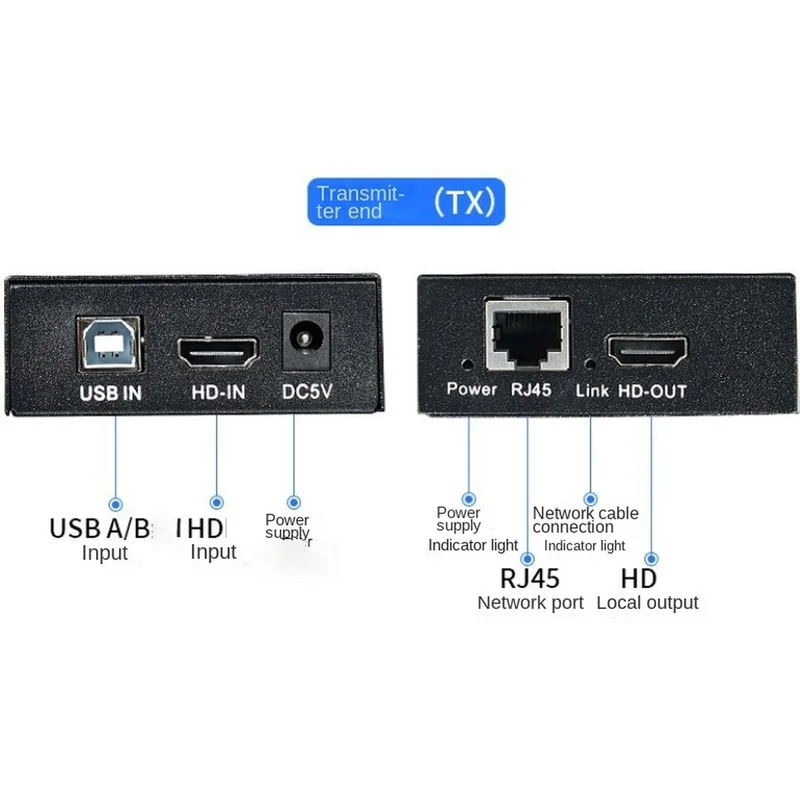 DT23 4K KVM Extender 120M over RJ45 Cat5e/6, USB Extender for Mouse Keyboard EU Plug