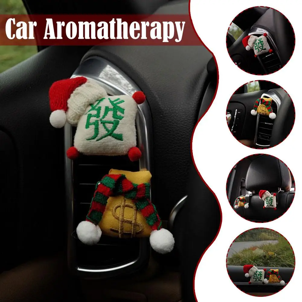 Car Aromatherapy Jewelry Mahjong God of Fortune Elems for Air Conditioning Vents To Create A Fragrant Atmosphere F1C6