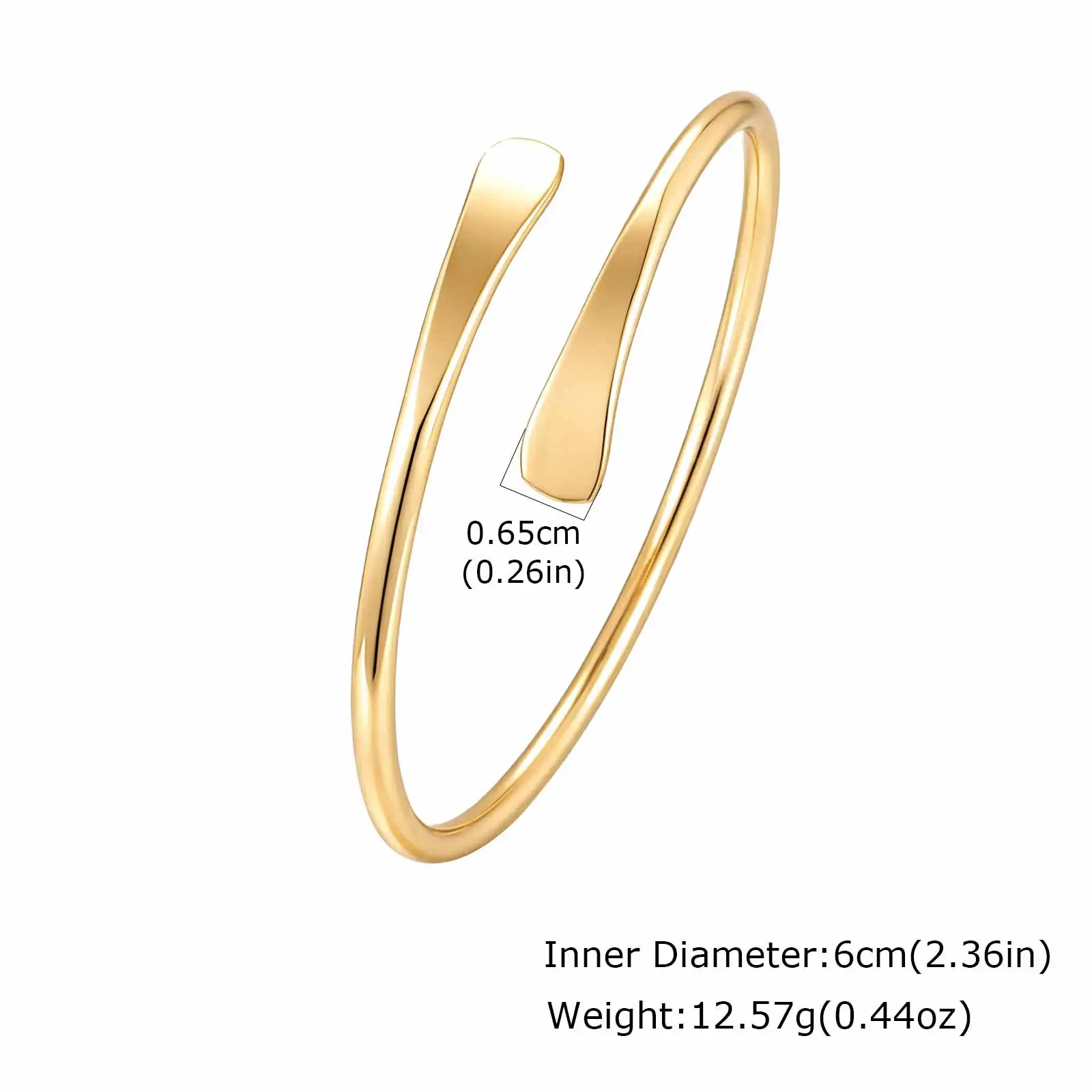 Vnox Trendy Stainless Steel Open Twist Cuff Bangle for Women Minimalist Gold Plated Bangle Stackable Jewelry