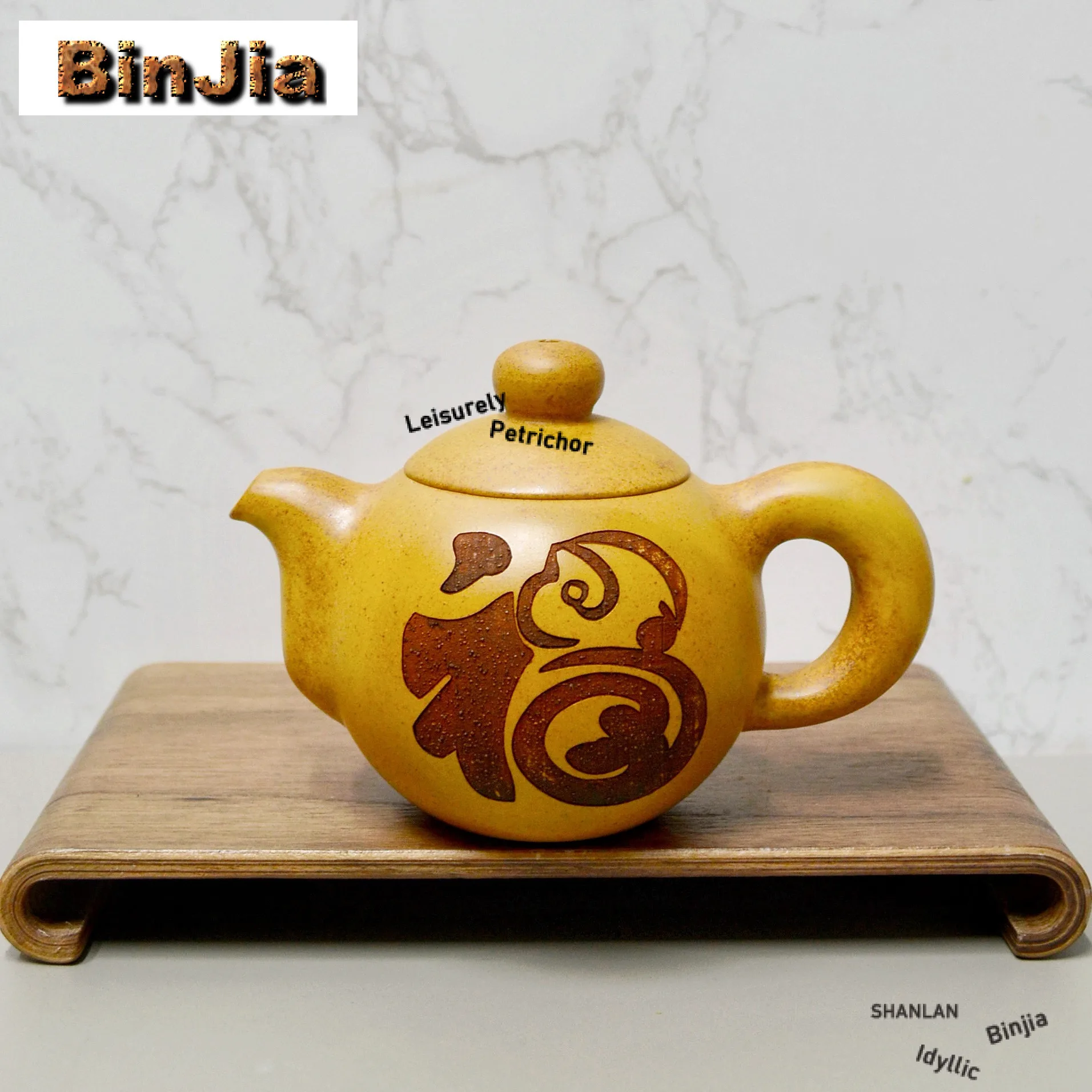 

280 мл эстетический чайник Исин из фиолетовой глины ручной работы долголетие обезьяна горшок необработанная руда высокотемпературный чайник грязевой чайник Zisha Teaset