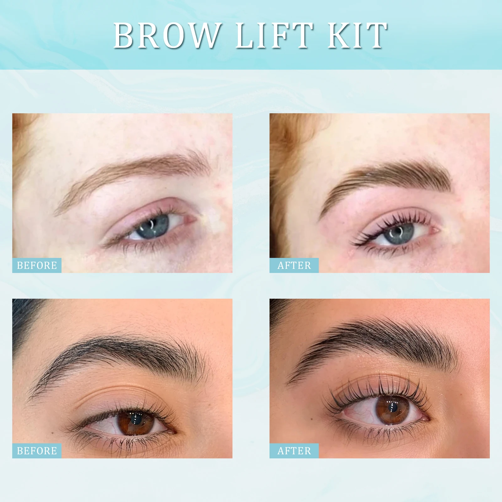 Kit de mise en forme des sourcils/levage professionnel, sans cruauté, ensemble complet d'outils comprenant une lotion nourrissante à la kératine