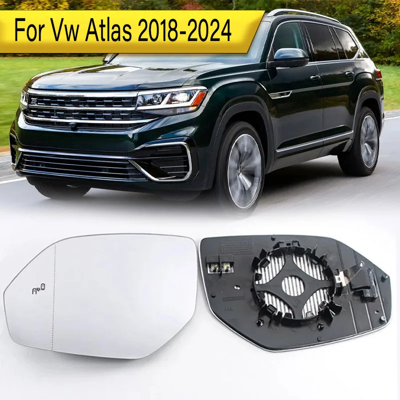 

For Vw Atlas 2018 2019 2020 2021 2022 2023 2024 Rearview Mirror Lens With Heating Blind Spot Detection System