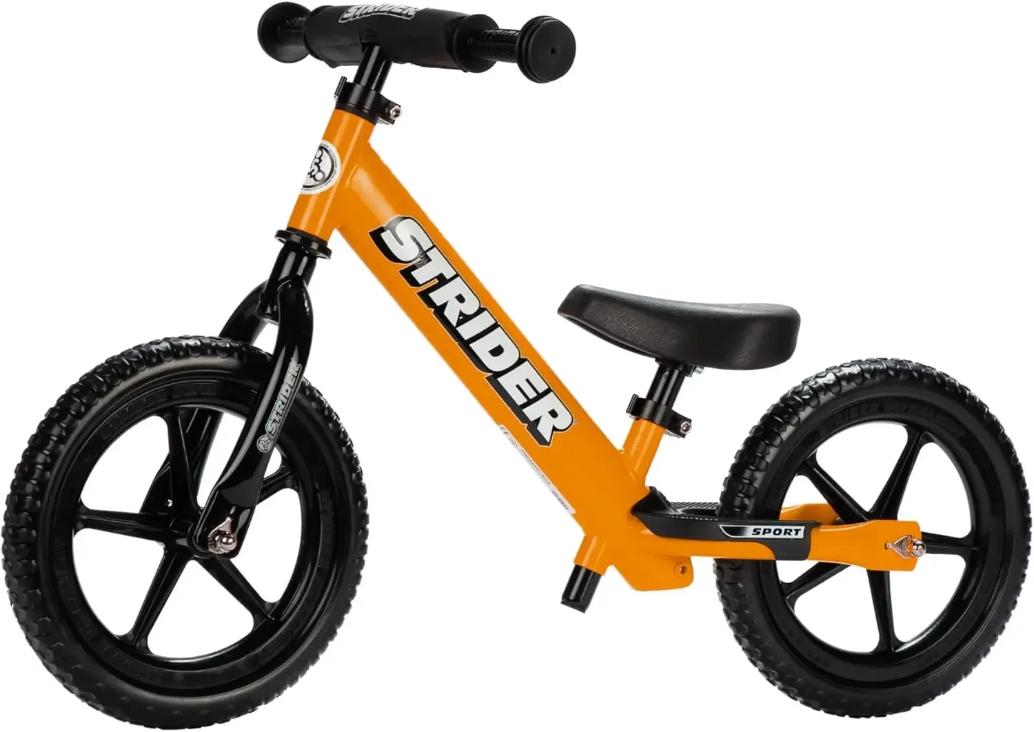 12” Sport Bike - No Pedal Balance Bicycle for Kids 1 to 4 Years - Includes Safety Pad, Padded Seat, Mini Grips & Flat-Fr