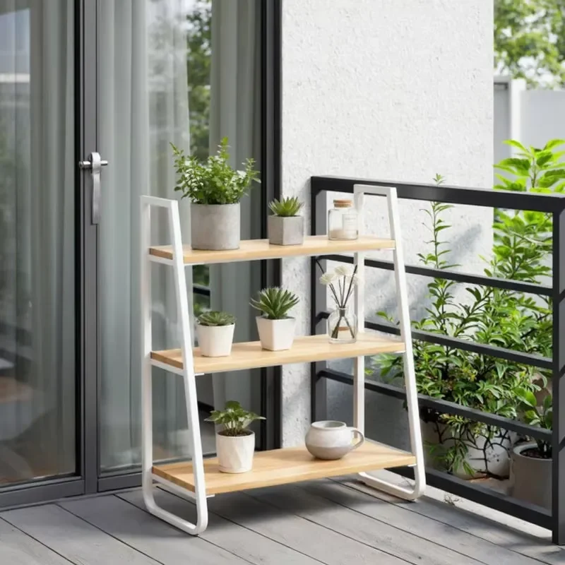 Multi Layer Wrought Iron Flower Pot Stand Eco Friendly Metal Carbon Steel Plant Display Rack for Home Garden Decoration Eco