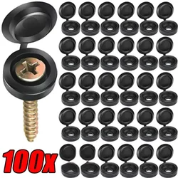 100pcs Plastic Nails Screw Cap Covers Car Exterior Protective Caps Decoration Self-tapping Screws Decor Cover Furniture Hardware