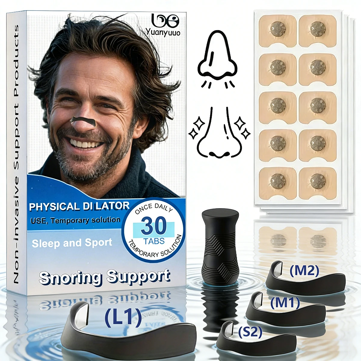 Barra magnética para ejercicios de nariz |   Diseño de agarre antisudor |   Apoyo físico |   Accesorios para ejercicio/uso diario. Uso de ejercicio/sueño.