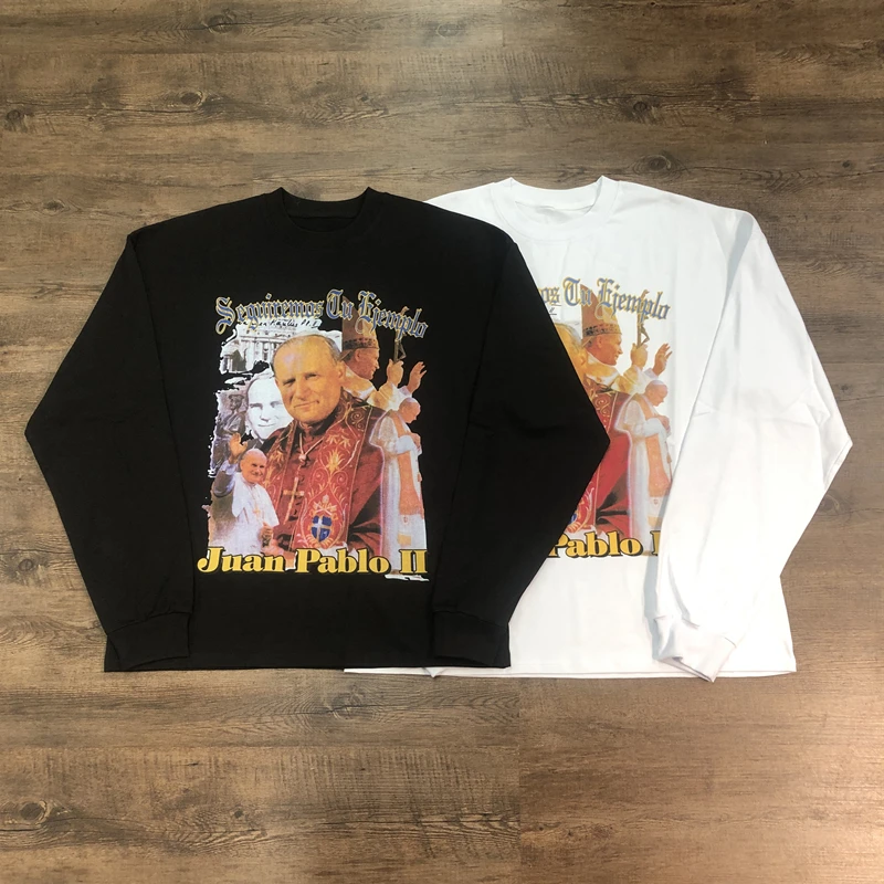 

Frog Drift SEASON9 KANYE Streetwear Best Quality Casual Long Sleeves Tee Loose Oversize Tops 100%Cotton T Shirt For Men