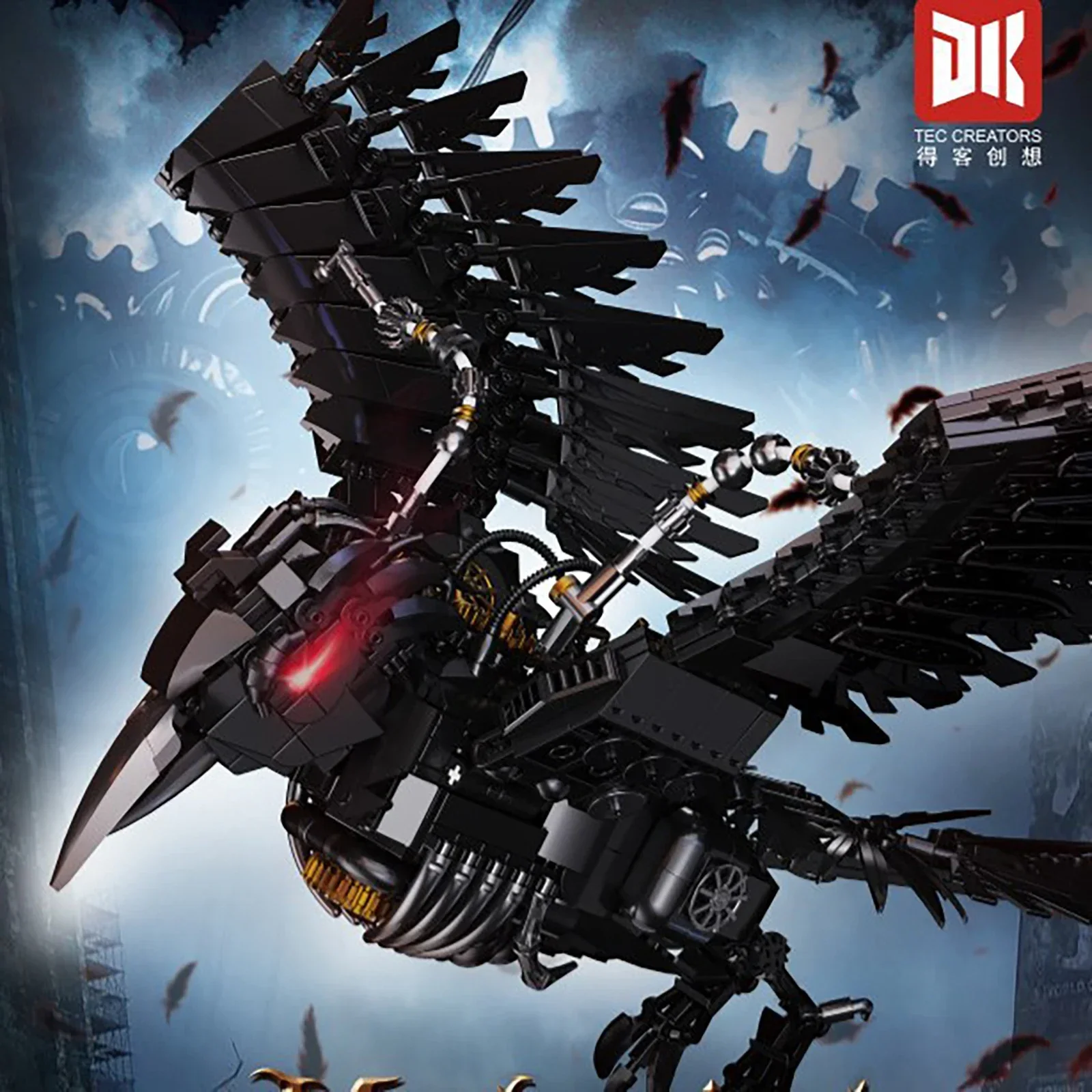 Kit di costruzione meccanica del corvo da 1018 pezzi - Modello MOC tecnico creativo, regalo perfetto fai-da-te per adulti e bambini (giocattolo di assemblaggio STEM)