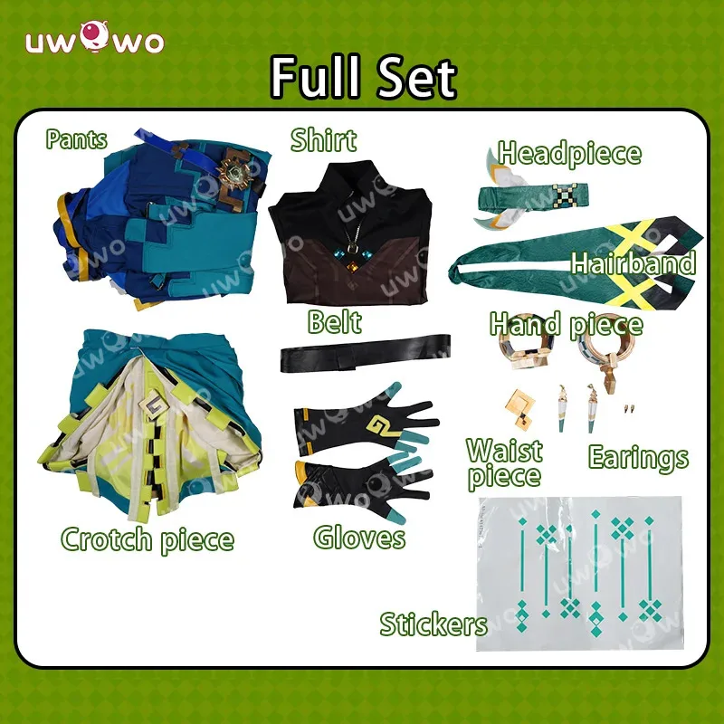 UWOWO Collab Series: juego de Cosplay Kinich Genshin Impact Natlan Dendro Kinich disfraz de Cosplay disfraz de Halloween