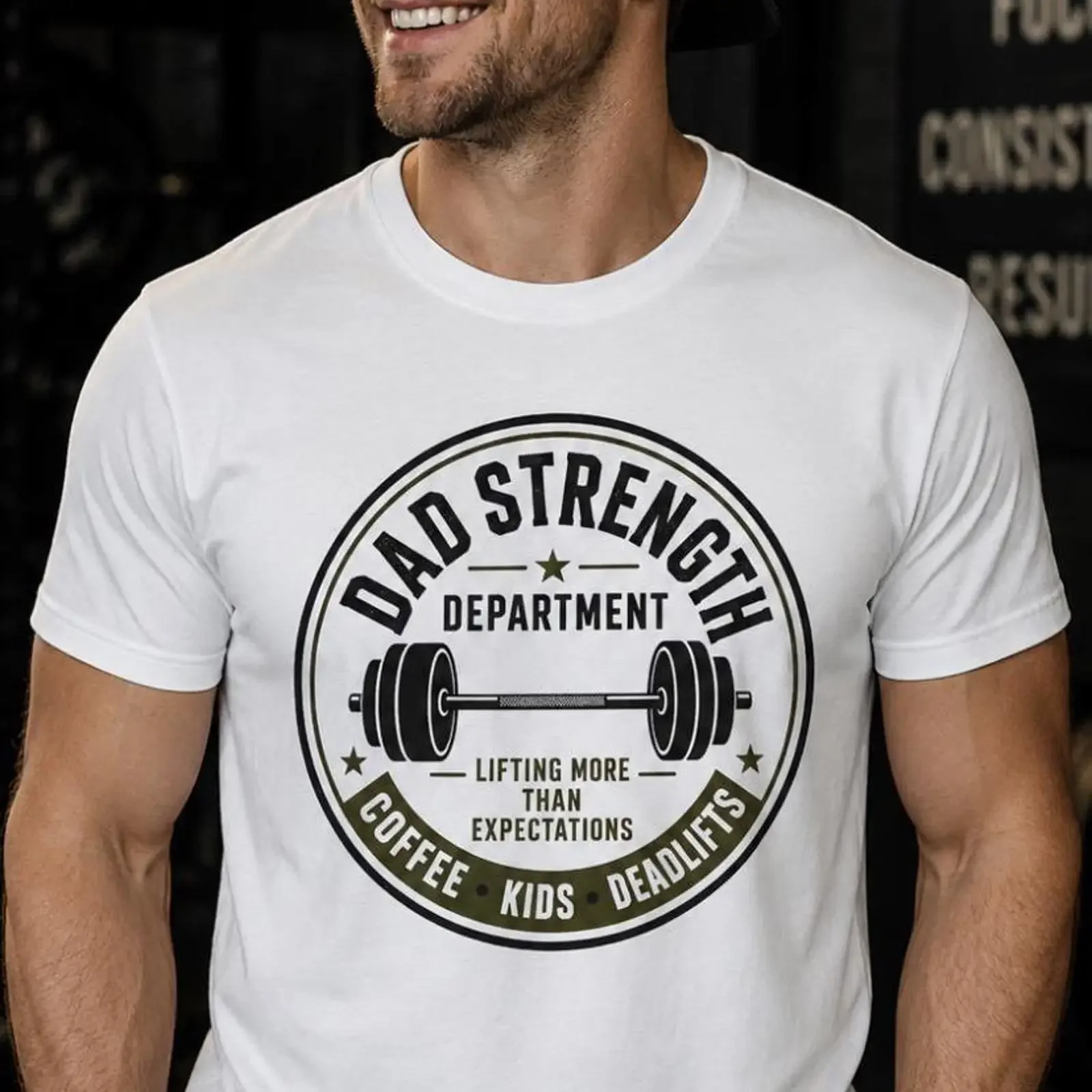 Dad Strength Gym T Shirt Lifting More Than Expectations Coffee Kids Deadlifts Weightlifting Powerlifting Father's Day for