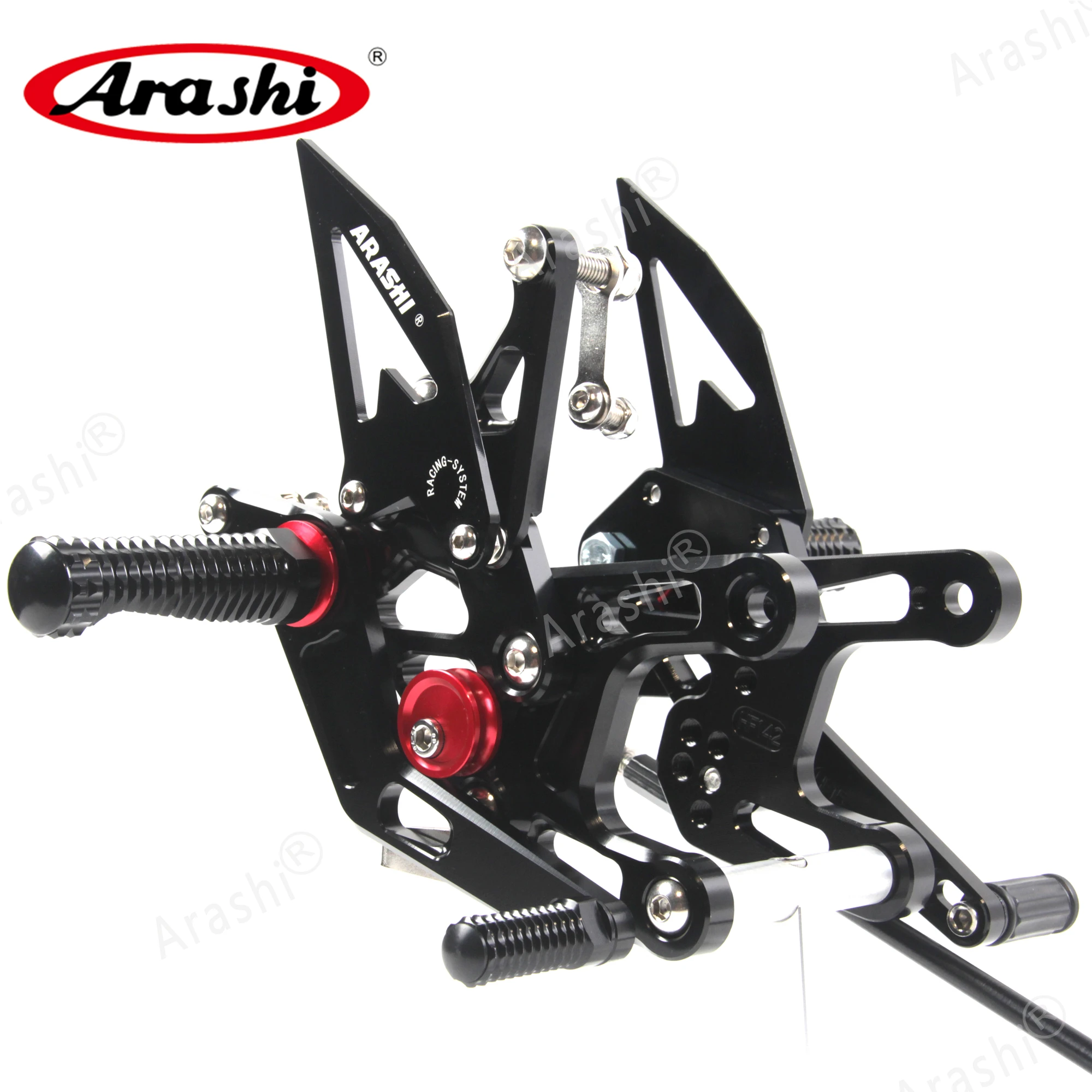 Arashi For KAWASAKI ZX-10R 2004 - 2015 CNC Adjustable Footrest Foot Pegs Rearset NINJA ZX10R ZX 10R  2005 2006 2007 2008 2009