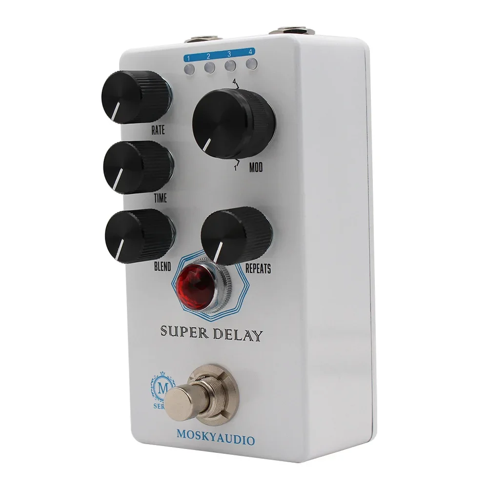 Moskyaudio Super Delay Gitaar Effect Pedaal Analoge Stijl Tape Delay Effect 4 Modulatie Gitaar Pedaal True Bypass Dj Apparatuur