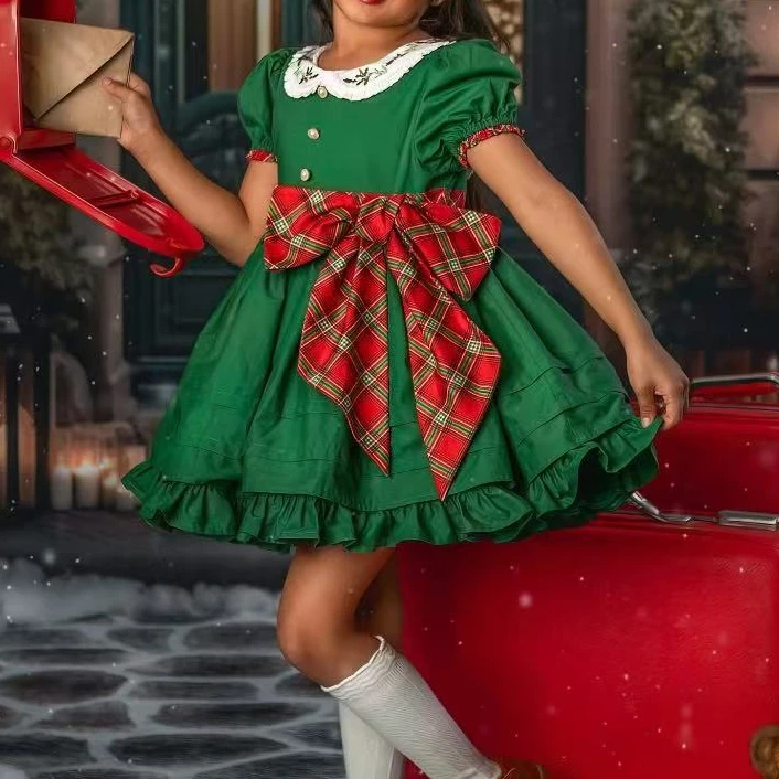 

Осеннее винтажное платье принцессы с вышивкой для маленьких девочек 0-12 лет для фотографии на день рождения, праздника Ид C98