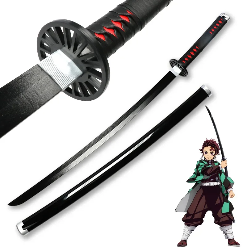 

104cm Bamboo COS Anime Swords Performance Props Demon Slayer Sword Tanjirou Katana Model Gift