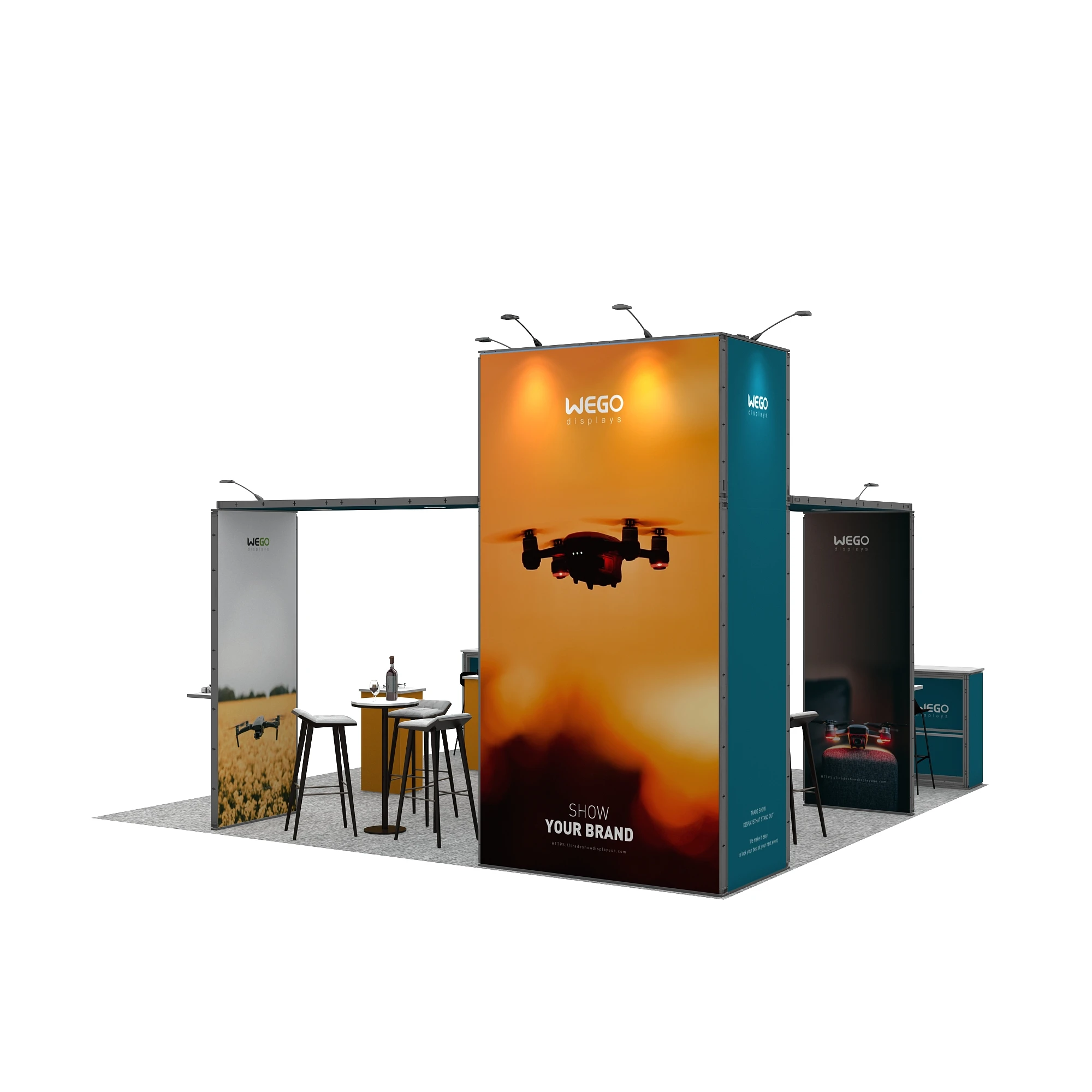 20x20 Popolare stand espositivo modulare 6x6 Tipo a ponte Espositore per stand per esposizioni commerciali Supporto per cabina fai-da-te