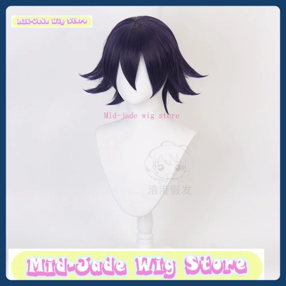 منتصف اليشم شعر مستعار مخزن Danganronpa V3 Kokichi Oma شعر مستعار تأثيري أنيمي لعبة لعب الأدوار زي هالوين زي الدعائم الشعر الاصطناعية