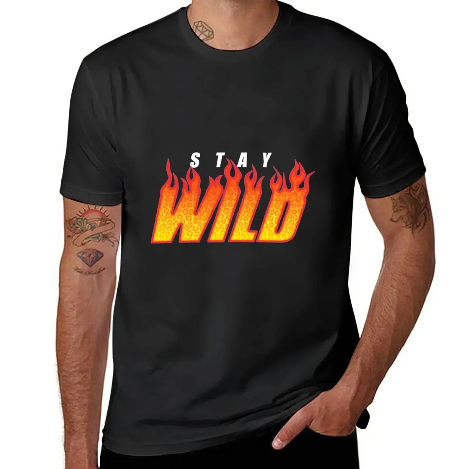 

Футболка мужская оверсайз с надписью «Stay Wild Fire Merch»