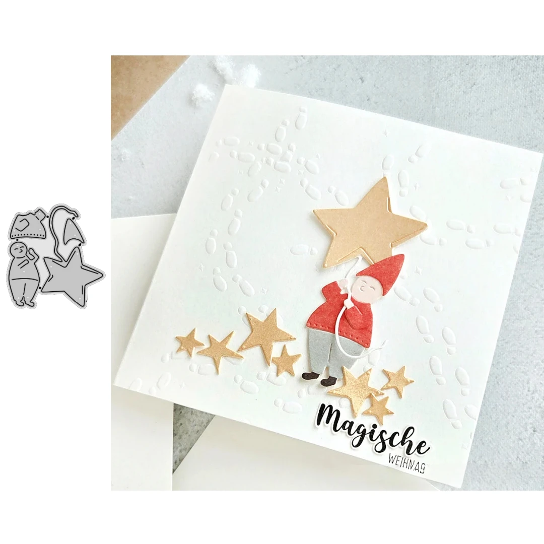 New Christmas Figurine and Star Metal Cutting Dies for DIY Scrapbooking Card Making Stencils Embossing Craft Decoration