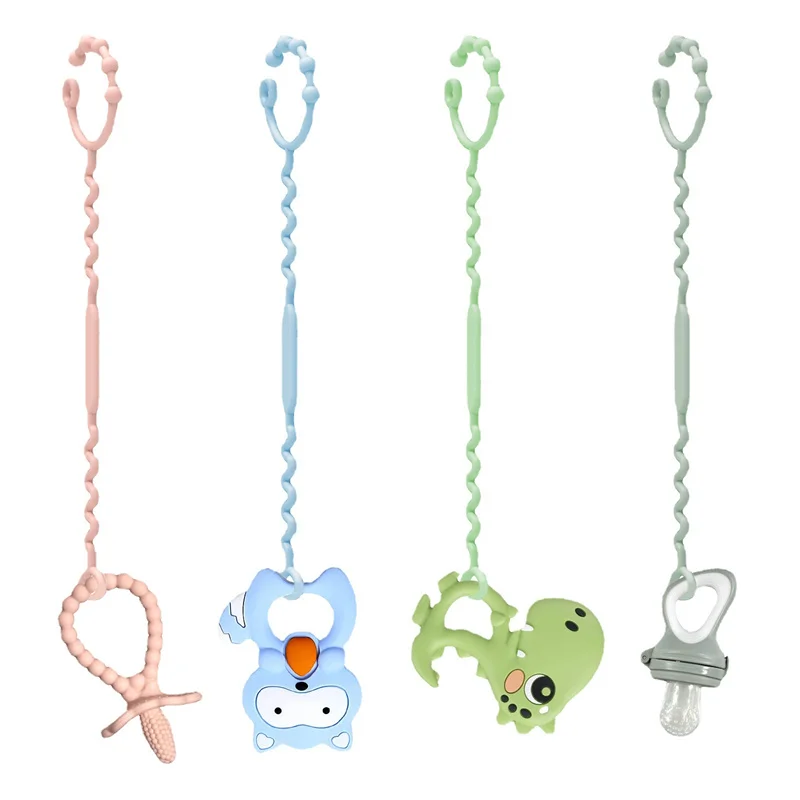 Silicone Anti-lost Chain Strap Adjustable Shell Shape Silicon Pacifier Holder Chain Baby Teether Toys Straps Stroller