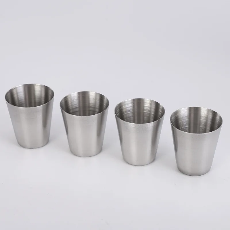 4/6Pcs Outdoor Practical Travel Stainless Steel Cups Mini Set Glasses For Whisky Wine With Case Portable Drinkware 30ml/70ml