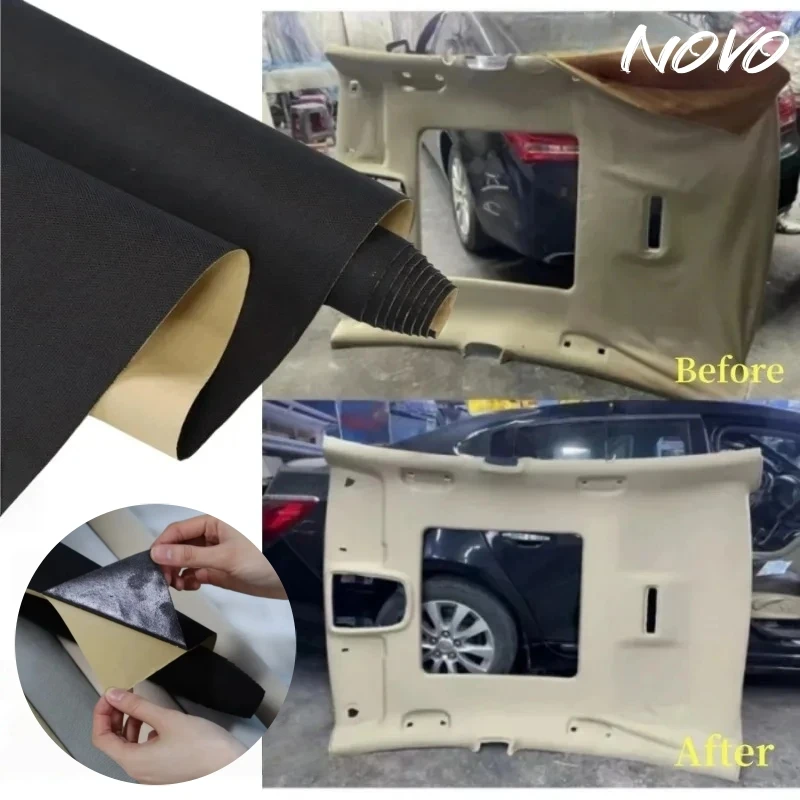

Car Headliner Mesh Fabric Self-Adhesive Repair Auto Upholstery Door DIY Car Sky Roof Lining Adhesive Cloth Renovation Material