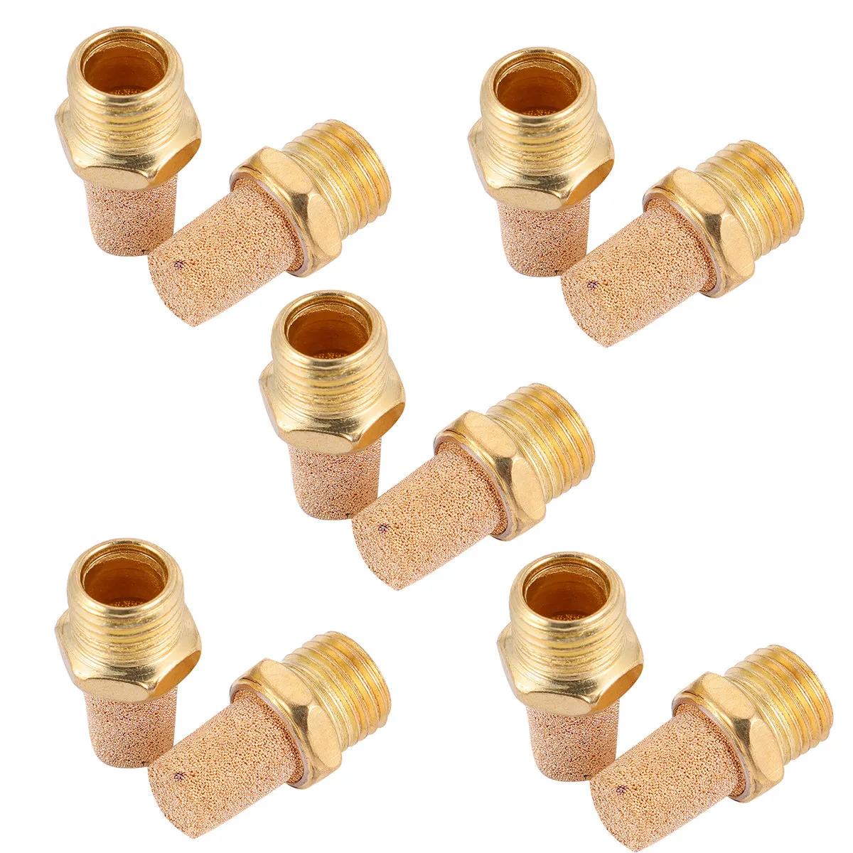10Pcs Pneumatic Muffler Brass Bronze Filter for Pneumatic Cylinder Crank Case Noise Reduction