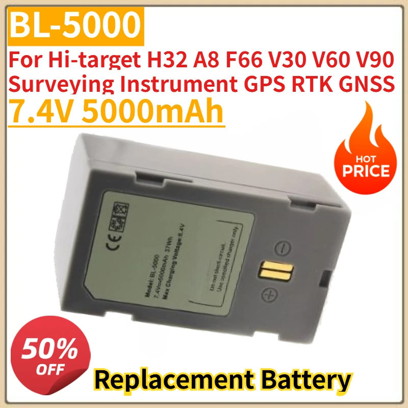 New BL-5000 Replacement Battery 7.4V 5000mAh For Hi-target H32 A8 F66 V30 V60 V90 Surveying Instrument GPS RTK GNSS Battery