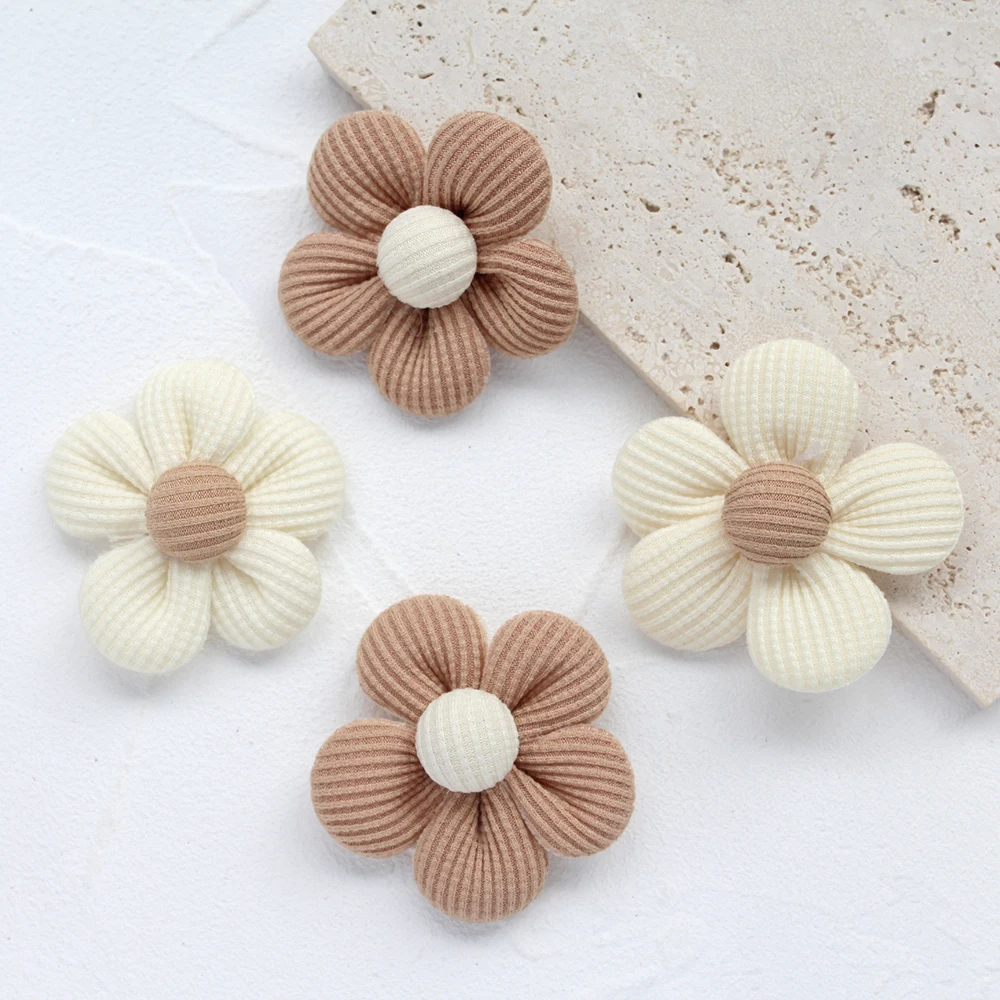 10pcs 50mm Winter Color Fabric Handmade Flower Sewing Accessories For Girl Hairband Kids Headband Decor For