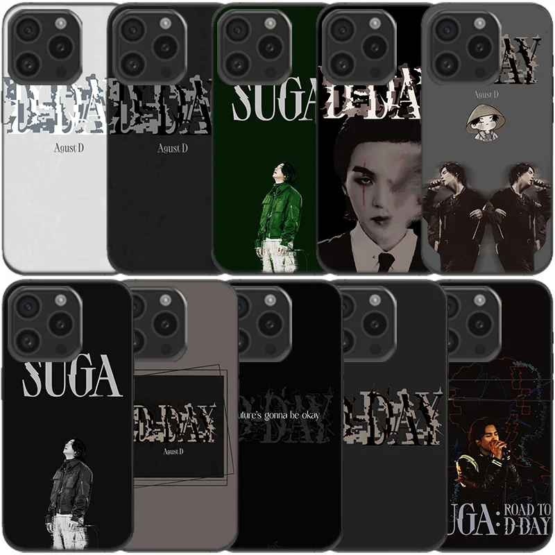 D-DAYs SUGA Clear Phone Case For Apple iPhone 12 13 Mini 11 14 15 16 Pro Max Cover XS MAX XR Soft