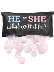 1set Gender Reveal Balloon Drop Bag | He or She, What Will it Be?