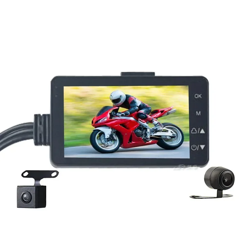 

Motorcycle recorder front and rear dual lens dual recording hidden riding camera machine