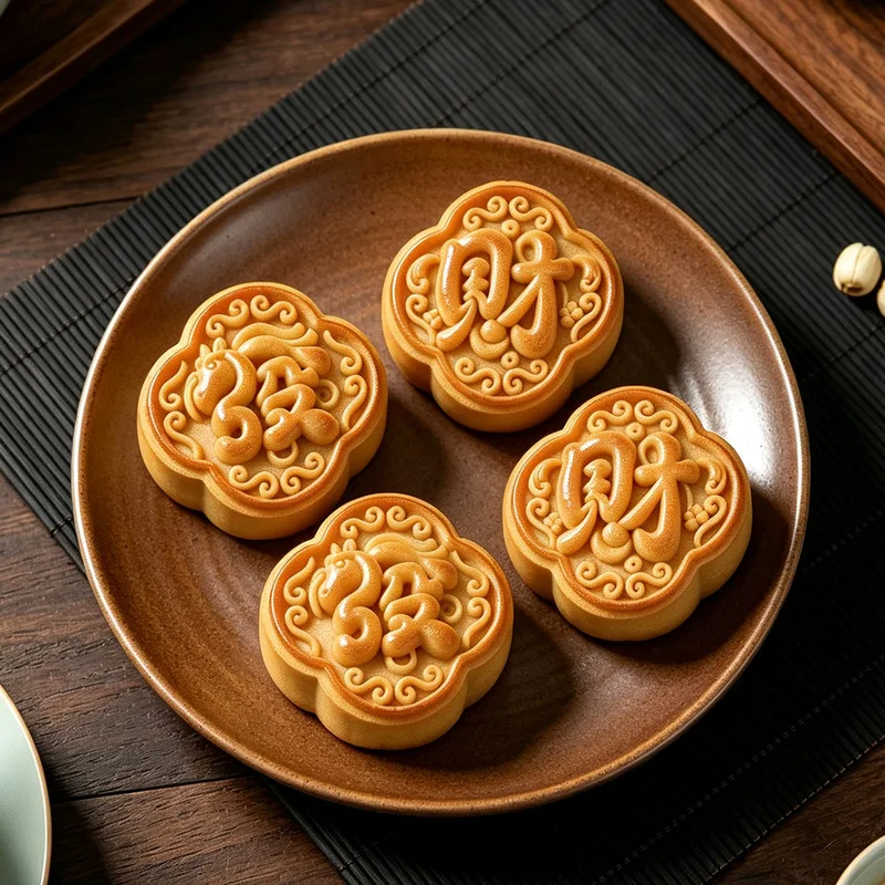 Instant Wealth Chinese Pattern Mooncake Mold 75g Hand Press Food Grade Pastry Mold Mung Bean Cake Home Baking Tool