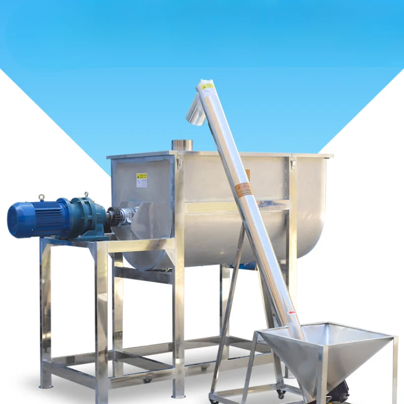 Horizontal mixer Small stainless steel food powder White sugar conveyor Putty powder Feed automatic mixer