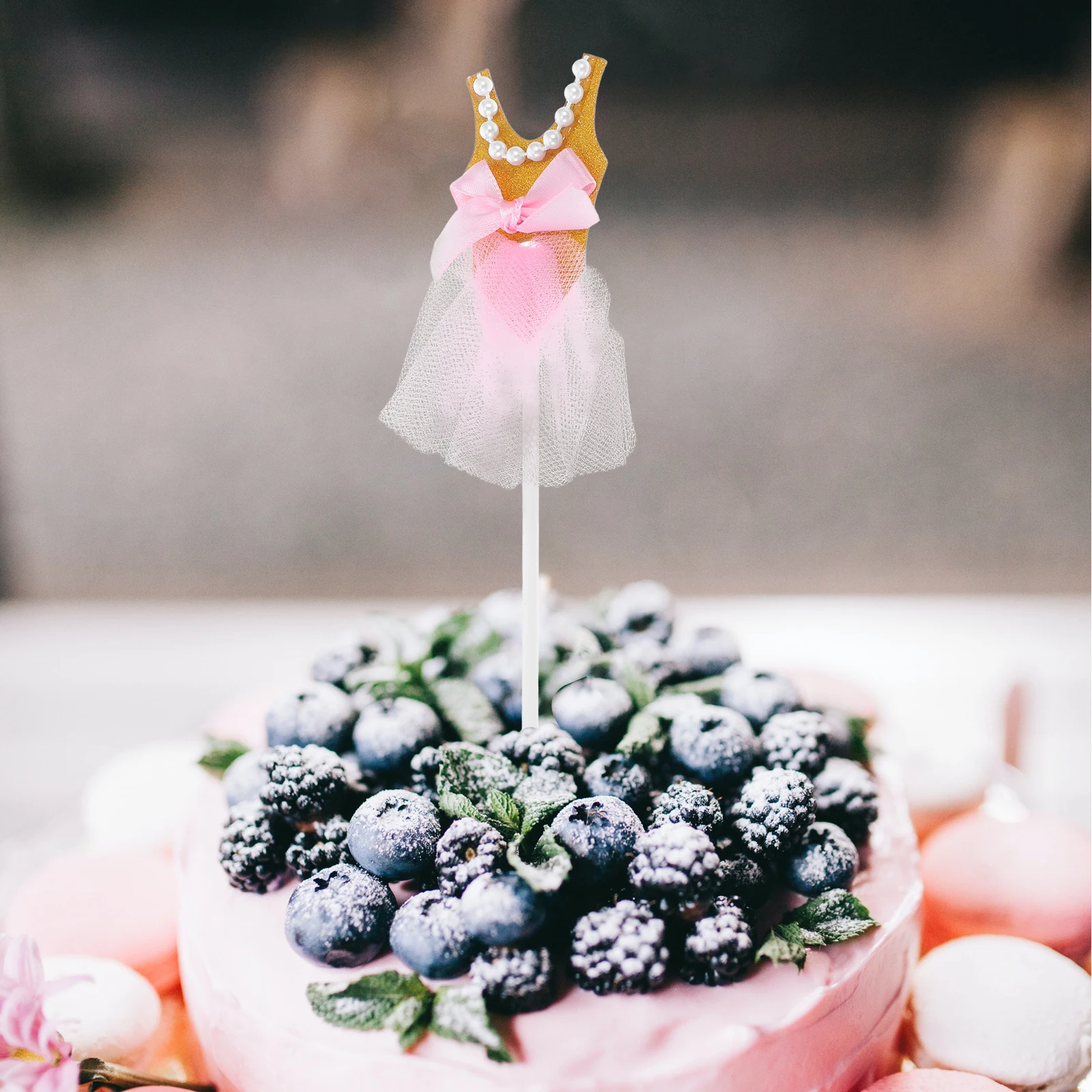 

5pcs Toppers Princess Tutus Dress Picks Birthday Party Ballerina Cake Picks Decorations Cupcake Supplies Cake Accessories