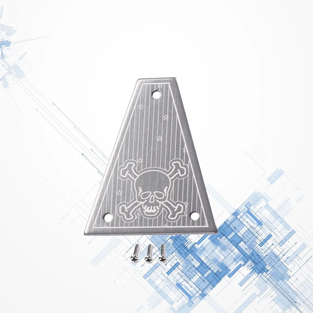 3 Holes Alloy Truss Rod Cover for Electrical Guitar Bass Electric Guitar Replacement Parts GR33 (Silver)