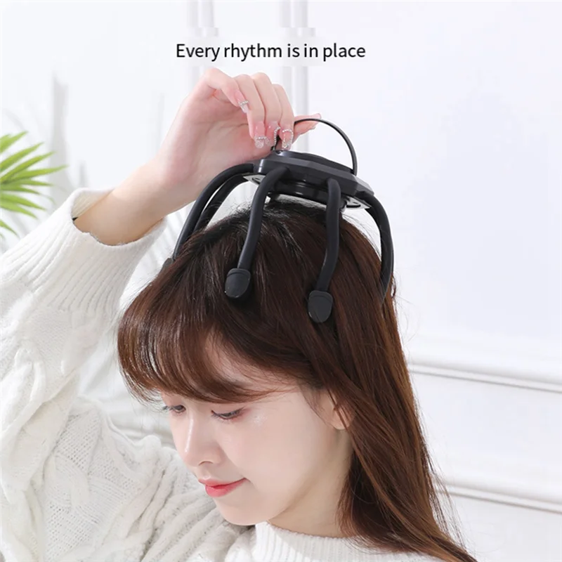 

ABIT Rechargeable Electric Octopus Massager Wireless 3 Modes Vibration Massage Scalp Relieve Portable Head Massager Reusable